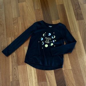 Cat & Jack Black 'Phases of the Moon' Long Sleeve Tee